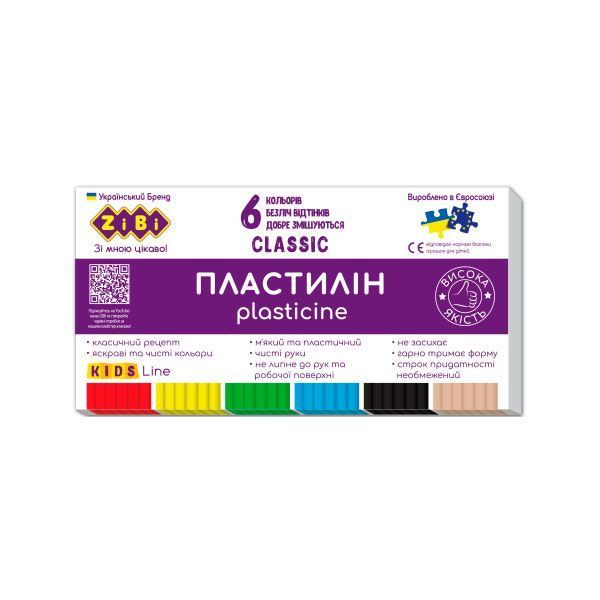 Пластилін 6 кольорів 120г ZiBi ZB6230 CLASSIC 629941 фото Пластилін 6 кольорів 120г ZiBi ZB6230 CLASSIC 629941 фото