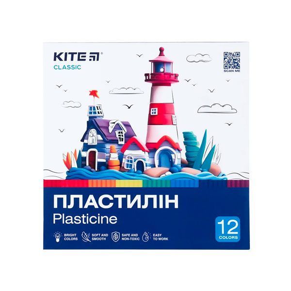 Пластилін 12кольорів Kite K-1086 Kite Classic 240г ** 639627 фото Пластилін 12кольорів Kite K-1086 Kite Classic 240г ** 639627 фото