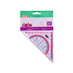 Косинець 2в1,140мм, 90&deg;/45&deg; ZiBi ZB5623-10 з рожевою смужкою, блістер 604605 фото