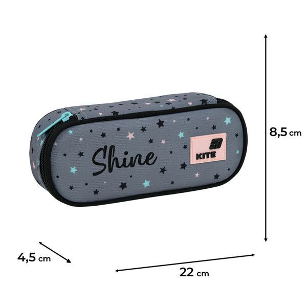 Пенал Kite Shine K26-599-11 1 відділення з кишенею ## 651651 фото Пенал Kite Shine K26-599-11 1 відділення з кишенею ## 651651 фото